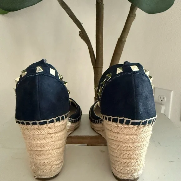 Marc Fisher Navy Blue Espadrilles with Ankle Strap - Picture 4 of 10